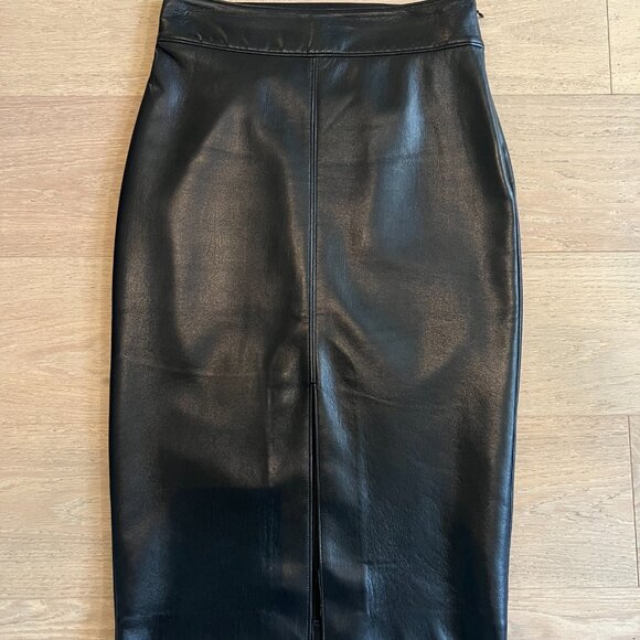Babaton Pegu Vegan Leather Pencil Skirt - Picture 2 of 5